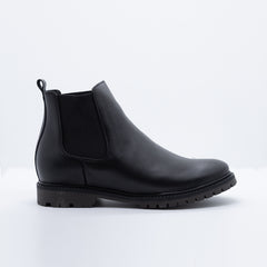 Chelsea Negro en cuero liso +7CM